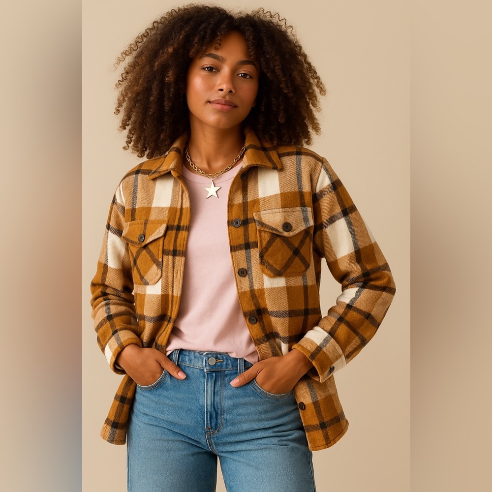 Altar'd State Esme Plaid Fleece Jacket | Size S